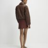 Brown Suede Seam Detail Mini Skirt