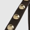 Brown Suede Studded Shoulder Bag