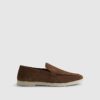 Brown Suede Woven Loafer