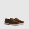 Brown Suede Woven Loafer