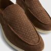 Brown Suede Woven Loafer