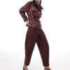 Brown Tailored Barrell Leg Trousers