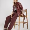Brown Tailored Barrell Leg Trousers