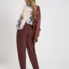 Brown Tailored Barrell Leg Trousers