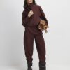 Brown Tailored Funnel Neck Bomber Jacket