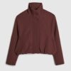 Brown Tailored Funnel Neck Bomber Jacket