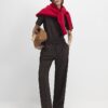 Brown Tailored Wide Leg Joggers