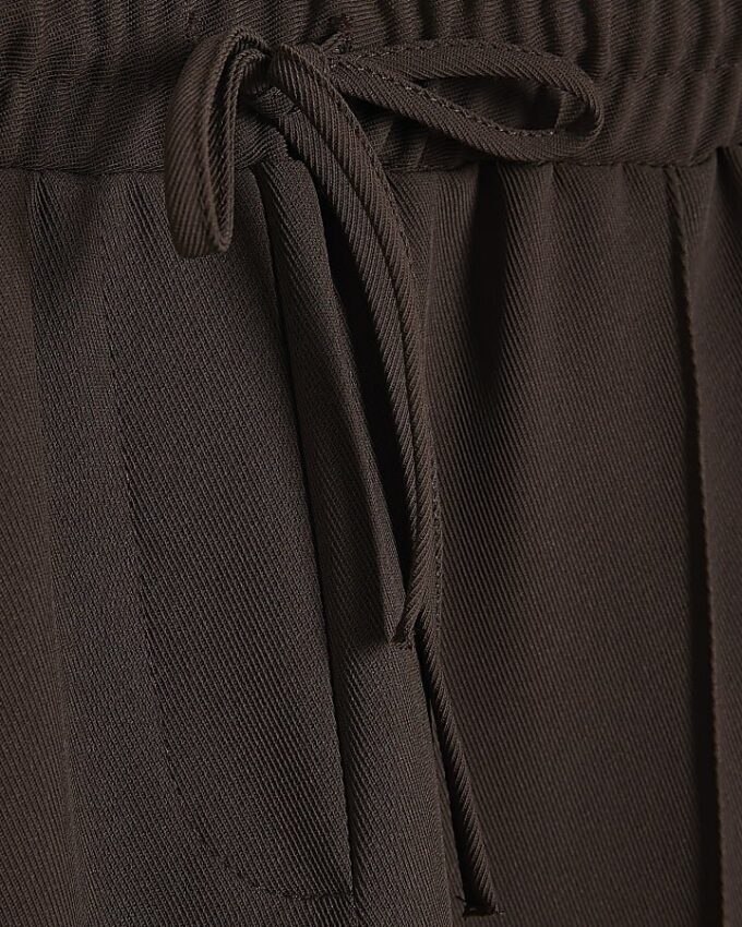 Brown Tailored Wide Leg Joggers
