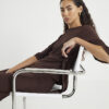 Brown Textured Tie Front T-shirt