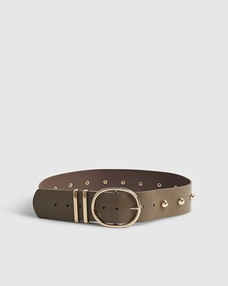 Brown Thick Studded Belt
