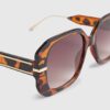 Brown Tortoise Square Glam Sunglasses