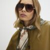 Brown Tortoiseshell Chain Temple Sunglasses