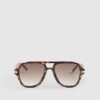 Brown Tortoiseshell Chain Temple Sunglasses