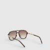 Brown Tortoiseshell Chain Temple Sunglasses