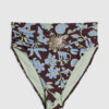 Brown Tropical High Waisted Bikini Briefs