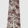 Brown Tropical Print Beach Trousers