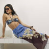 Brown Tropical Print Maxi Beach Skirt