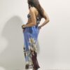 Brown Tropical Print Maxi Beach Skirt