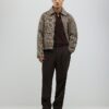 Brown Twill Wide Leg Trousers