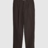 Brown Twill Wide Leg Trousers