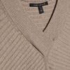 Brown V Neck Ribbed Jumper