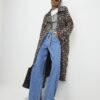 Brown Waterfall Leopard Long Duster Coat