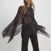 Brown Waterfall Polka Dot Cape