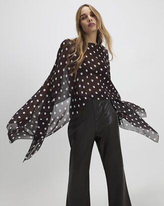 Brown Waterfall Polka Dot Cape Brown Waterfall Polka Dot Cape