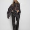 Brown Waterfall Polka Dot Cape