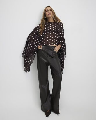 Brown Waterfall Polka Dot Cape Brown Waterfall Polka Dot Cape