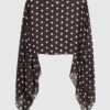 Brown Waterfall Polka Dot Cape