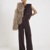 Brown Wide leg Knitted Trousers