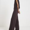 Brown Wide leg Knitted Trousers