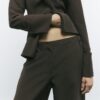 Brown Wide Leg Trousers