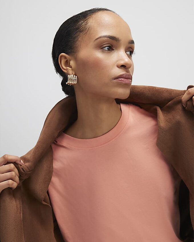 Coral Grown On Sleeve T-Shirt