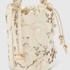 Cream 3D Floral Laser Cut Bucket Bag