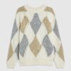 Cream Argyle Jumper