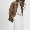 Cream Belted Wide Leg Trousers