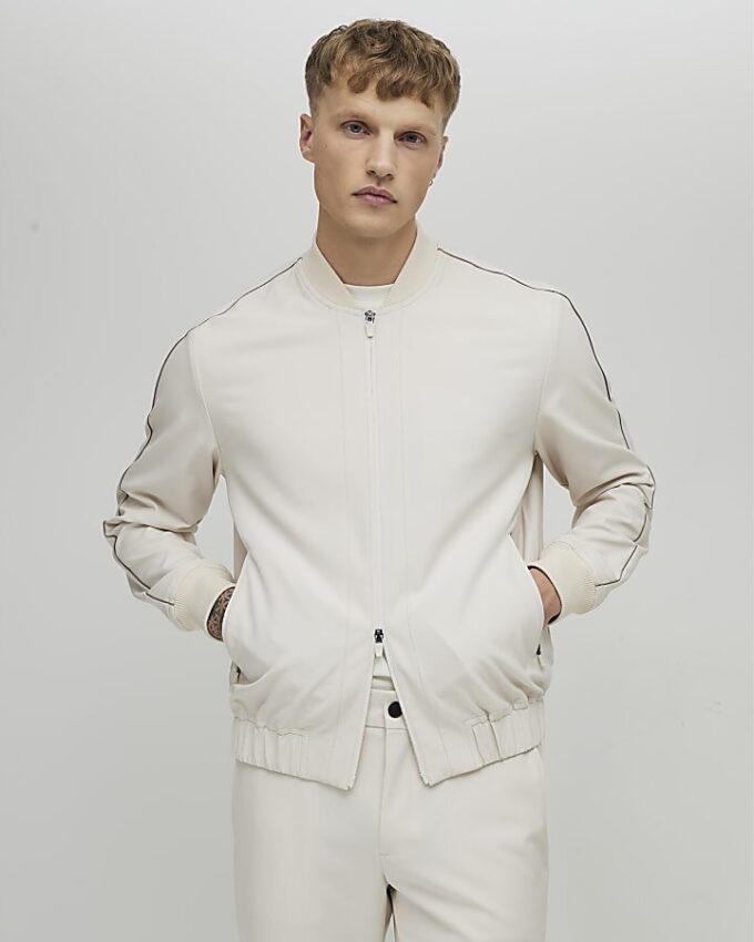 Cream Bomber Jacket