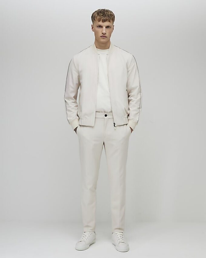 Cream Bomber Jacket