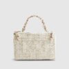 Cream Boucle Flap Front Shoulder Bag