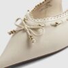 Cream Bow Sling Back Pumps