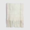 Cream Check Fluffy Scarf