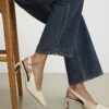 Cream Chisel Toe Slingback Court Heels