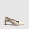 Cream Chisel Toe Slingback Court Heels
