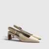 Cream Chisel Toe Slingback Court Heels