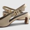 Cream Chisel Toe Slingback Court Heels