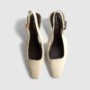 Cream Chisel Toe Slingback Court Heels