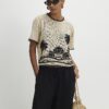 Cream Crochet Palm Print Boxy Top