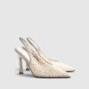 Cream Crochet Slingback Heels